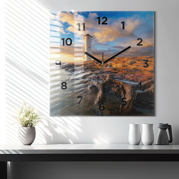 Orologio quadrato Il Faro e il Mar Baltico