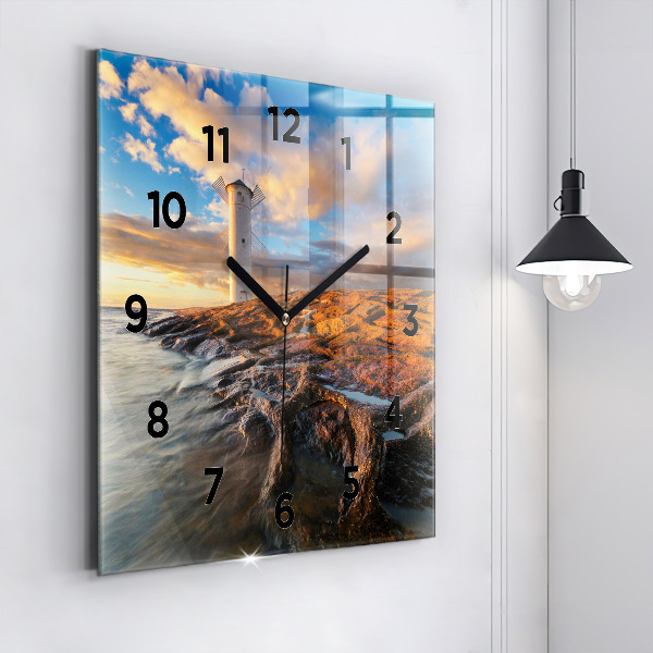 Orologio quadrato Il Faro e il Mar Baltico