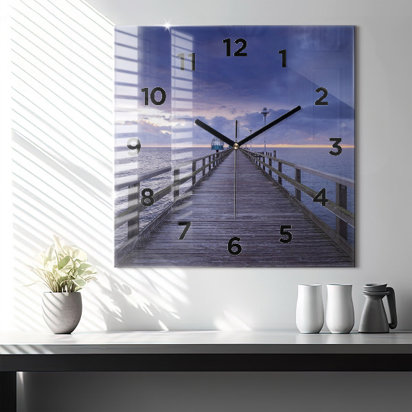 Orologio quadrato Molo sul Mar Baltico