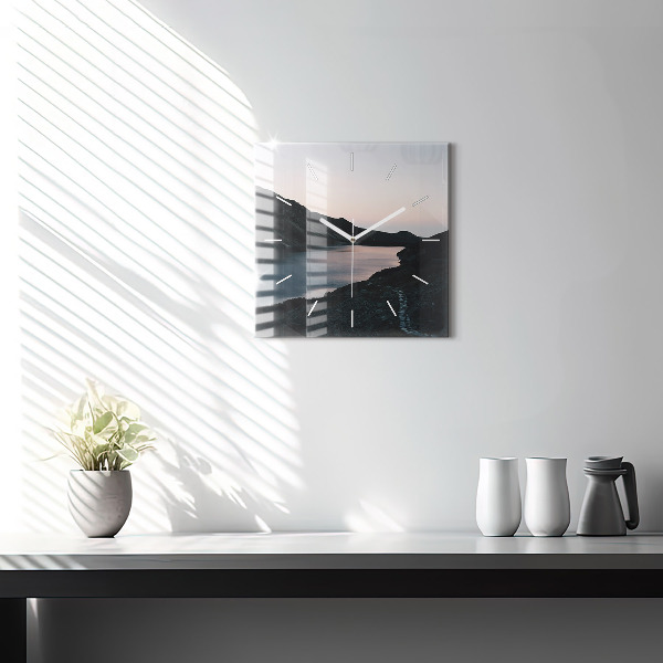 Orologio quadrato Lago e montagne