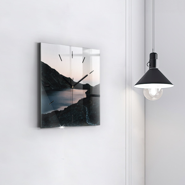 Orologio quadrato Lago e montagne