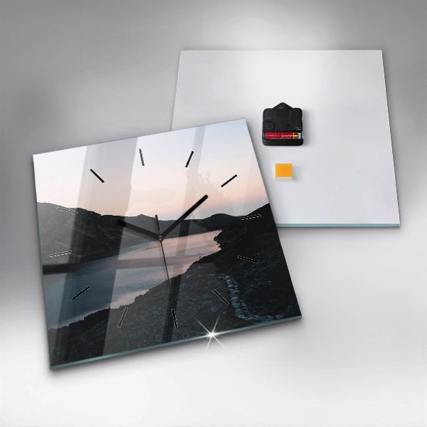 Orologio quadrato Lago e montagne