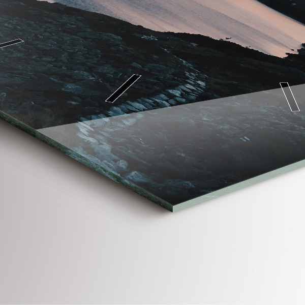 Orologio quadrato Lago e montagne