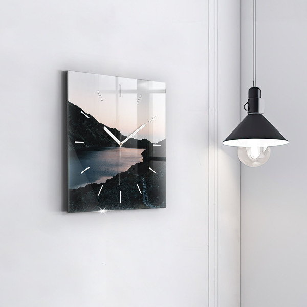 Orologio quadrato Lago e montagne