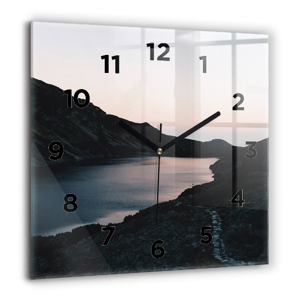 Orologio quadrato Lago e montagne