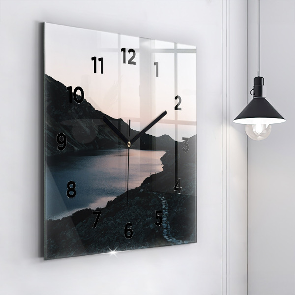Orologio quadrato Lago e montagne
