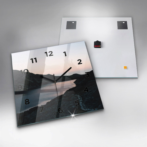 Orologio quadrato Lago e montagne