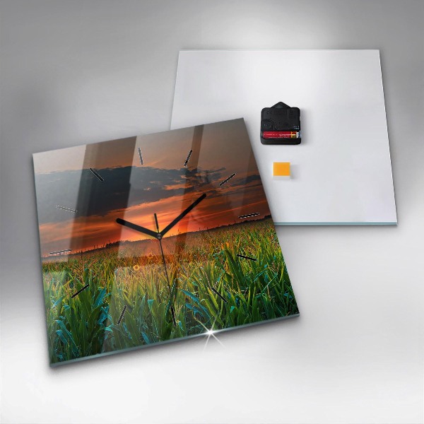 Orologio quadrato Girasoli nel prato