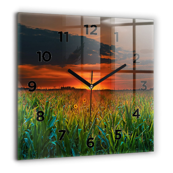 Orologio quadrato Girasoli nel prato