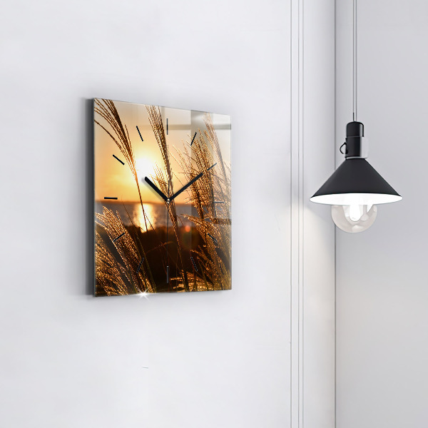 Orologio quadrato Grano al sole dorato