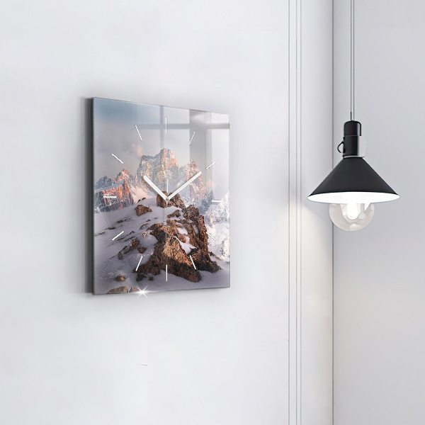Orologio quadrato Una montagna coperta di neve
