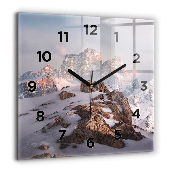 Orologio quadrato Una montagna coperta di neve