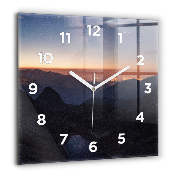 Orologio quadrato Montagne al tramonto