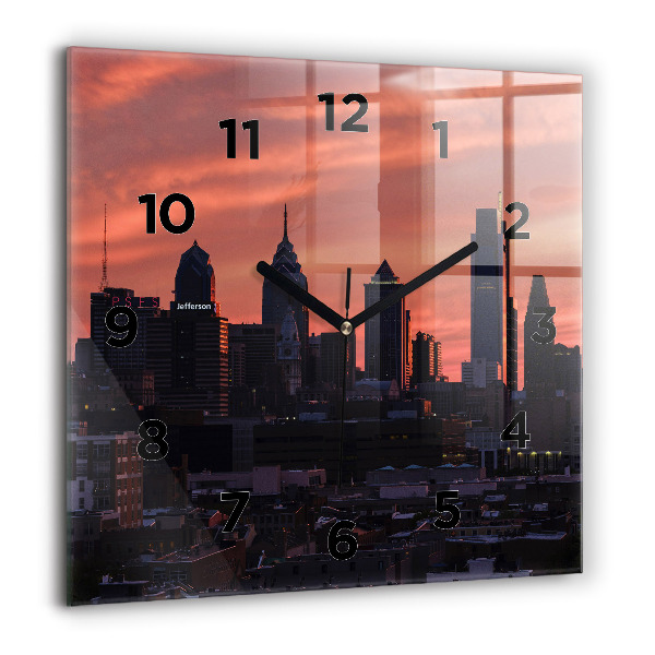 Orologio quadrato Skyline della città di Filadelfia
