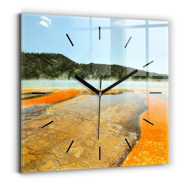 Orologio quadrato Lago con montagne