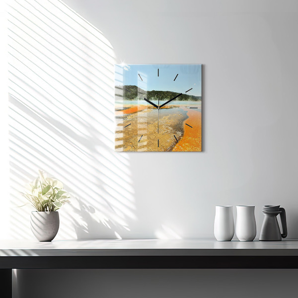 Orologio quadrato Lago con montagne