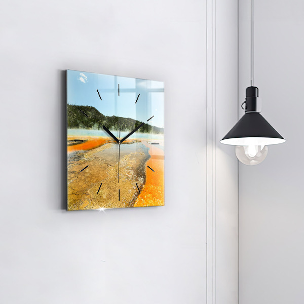 Orologio quadrato Lago con montagne