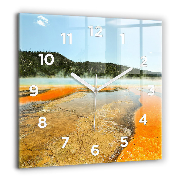 Orologio quadrato Lago con montagne