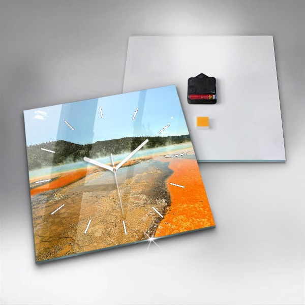 Orologio quadrato Lago con montagne