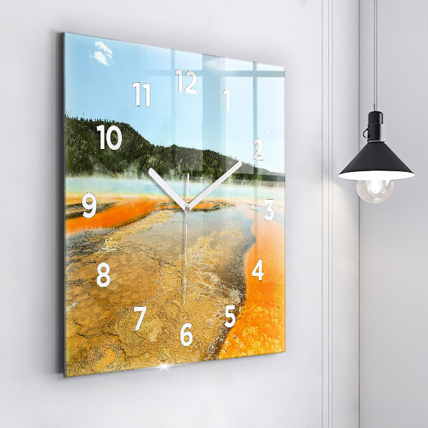 Orologio quadrato Lago con montagne