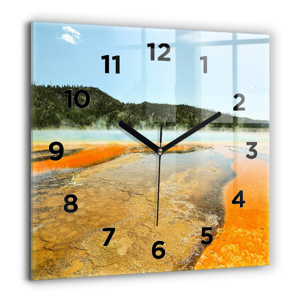 Orologio quadrato Lago con montagne
