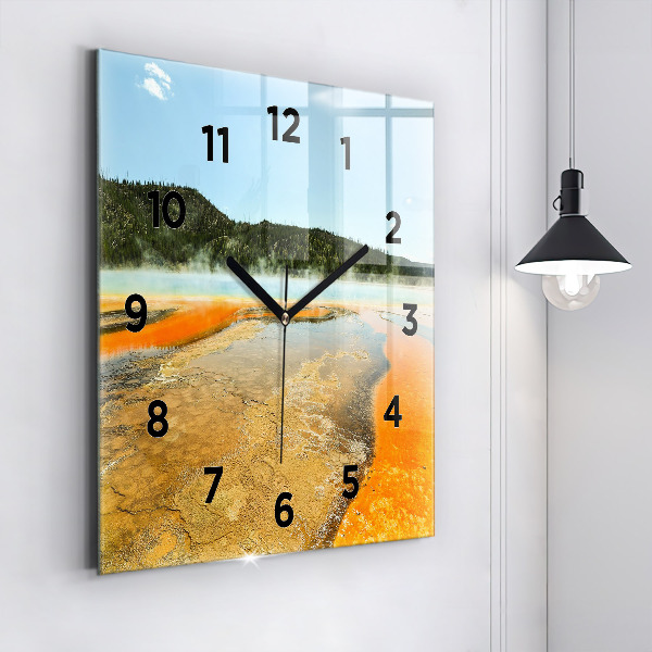 Orologio quadrato Lago con montagne