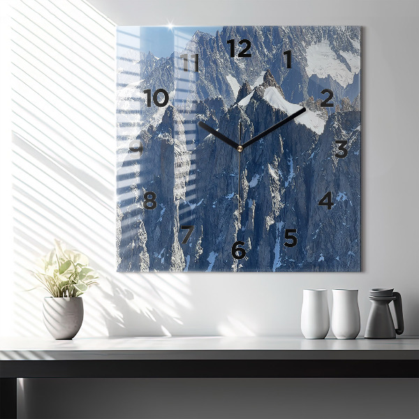 Orologio quadrato Montagne delle Alpi in inverno