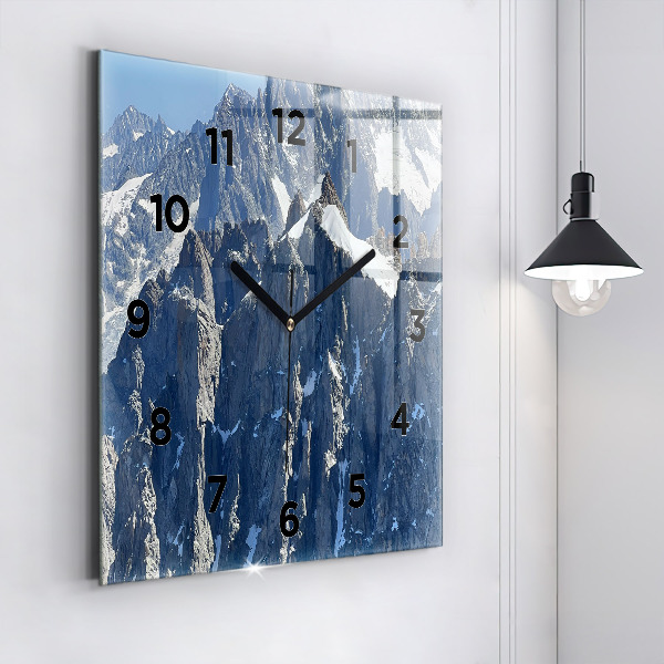 Orologio quadrato Montagne delle Alpi in inverno