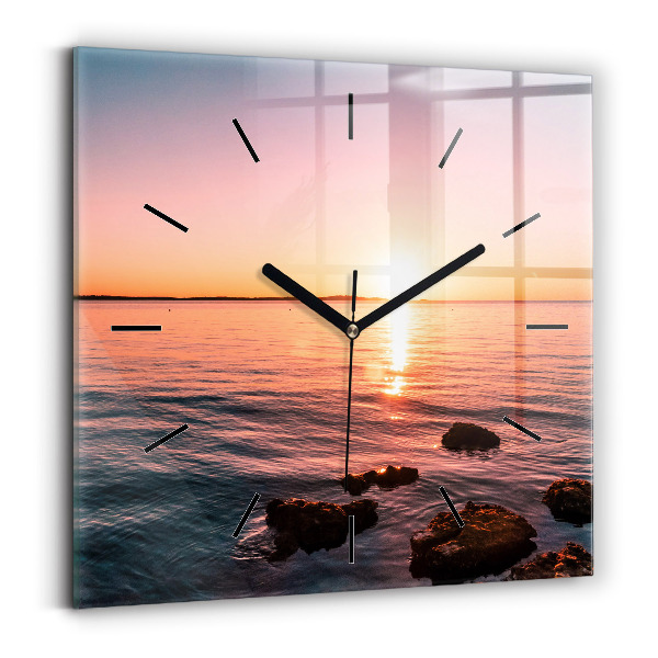 Orologio quadrato Rocce al tramonto