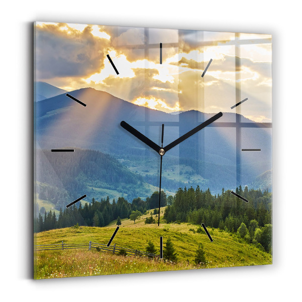 Orologio quadrato Paesaggio con foreste