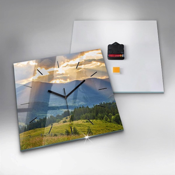 Orologio quadrato Paesaggio con foreste