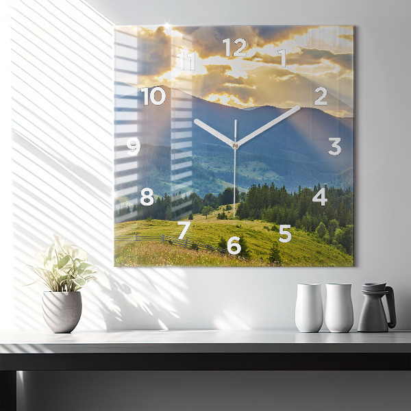 Orologio quadrato Paesaggio con foreste