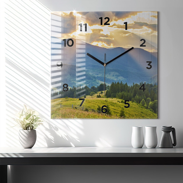 Orologio quadrato Paesaggio con foreste