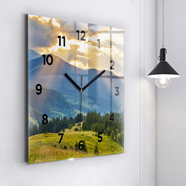 Orologio quadrato Paesaggio con foreste