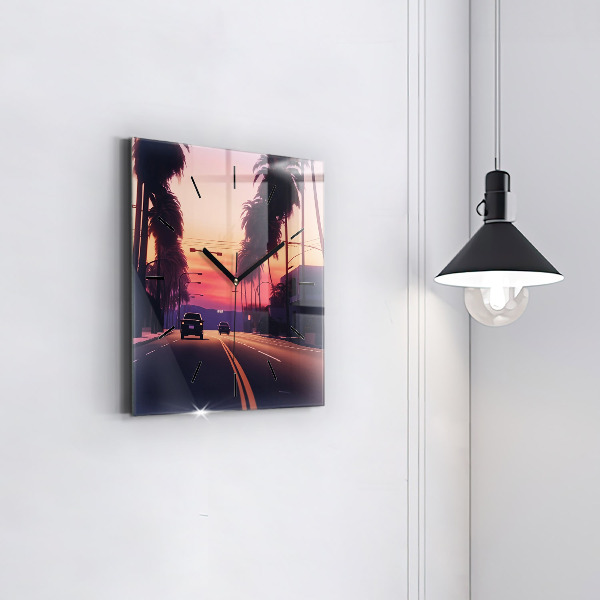 Orologio quadrato Tramonto a Los Angeles