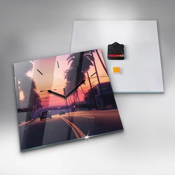 Orologio quadrato Tramonto a Los Angeles