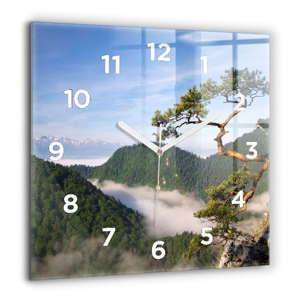 Orologio quadrato in vetro Picco Sokolica nei Monti Pieniny