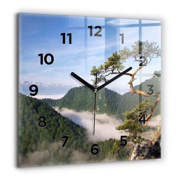 Orologio quadrato in vetro Picco Sokolica nei Monti Pieniny