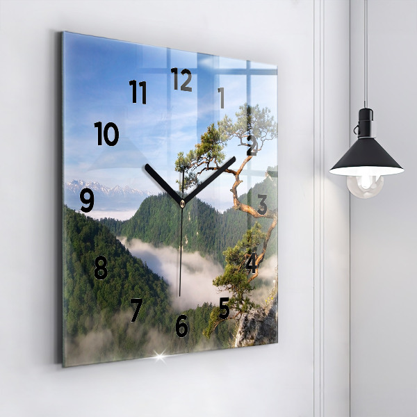 Orologio quadrato in vetro Picco Sokolica nei Monti Pieniny