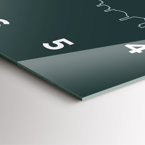 Orologio quadrato in vetro Disegno lineare della città di Brno