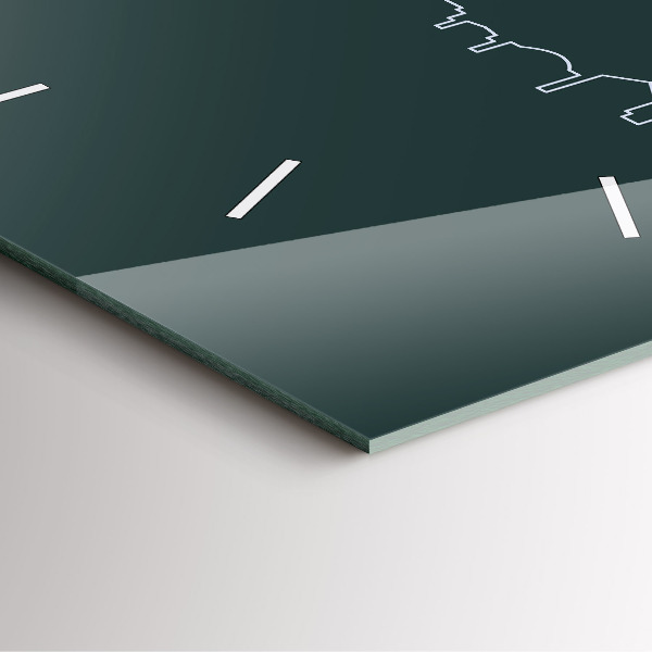 Orologio quadrato in vetro Disegno lineare della città di Brno