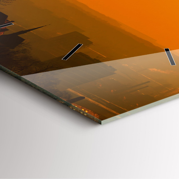 Orologio quadrato in vetro Vista della Cattedrale di Brno