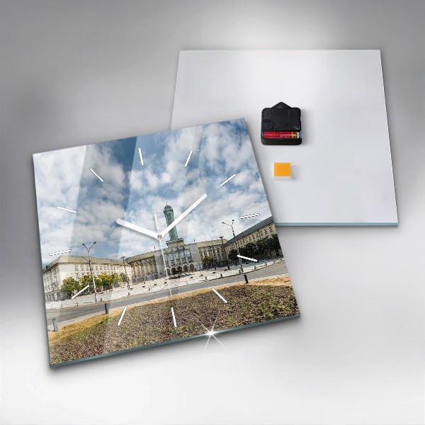 Orologio quadrato in vetro Panorama della città di Ostrava