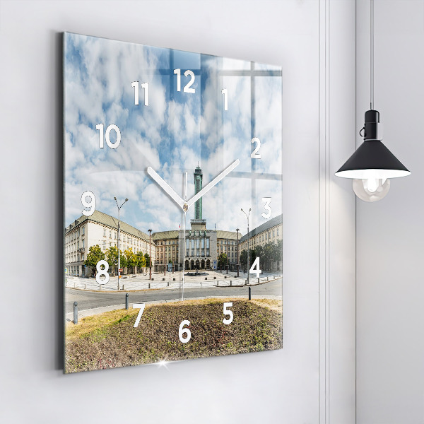 Orologio quadrato in vetro Panorama della città di Ostrava