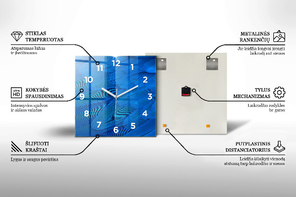 Orologio quadrato in vetro Panorama della città di Ostrava