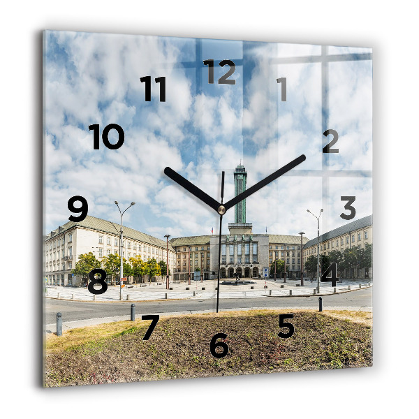 Orologio quadrato in vetro Panorama della città di Ostrava