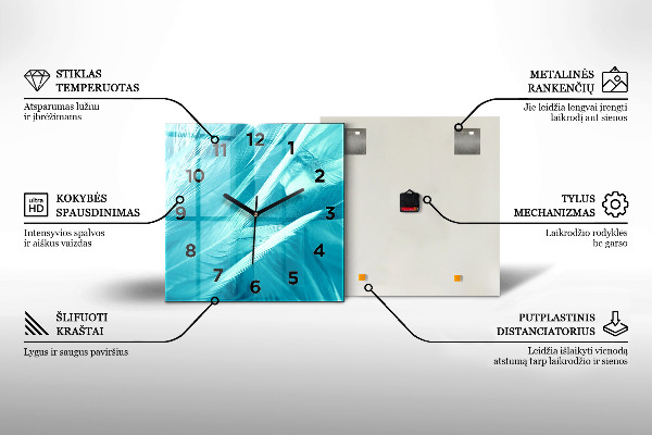 Orologio quadrato in vetro Panorama della città di Ostrava