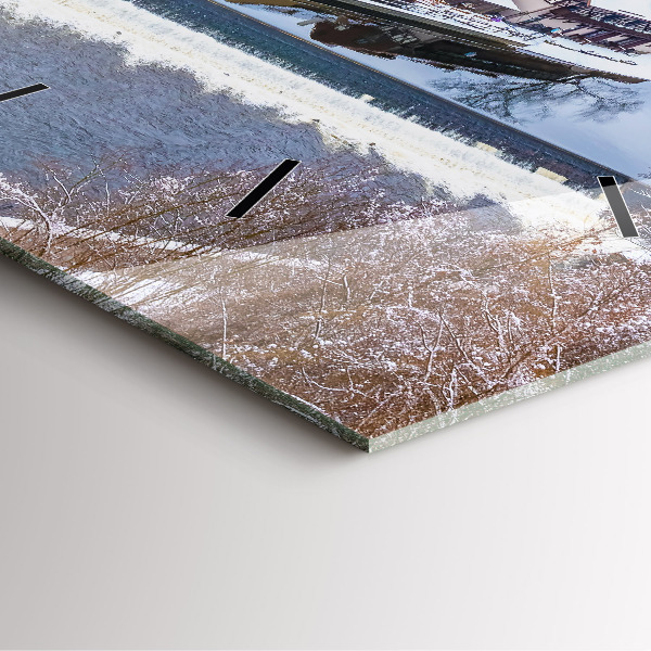 Orologio quadrato in vetro Panorama della città in inverno