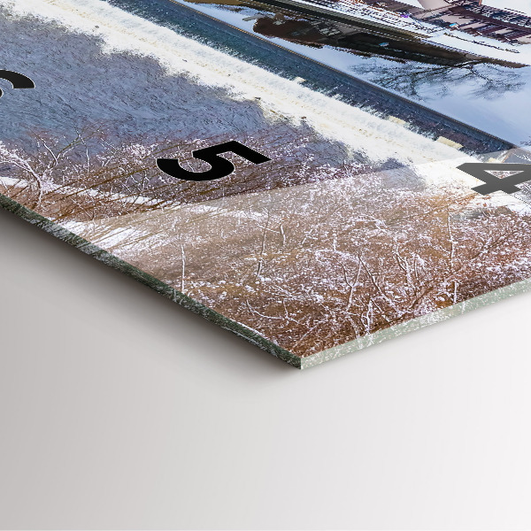 Orologio quadrato in vetro Panorama della città in inverno