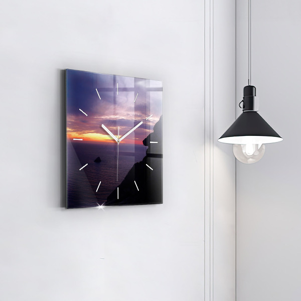 Orologio quadrato in vetro Testa di pietra